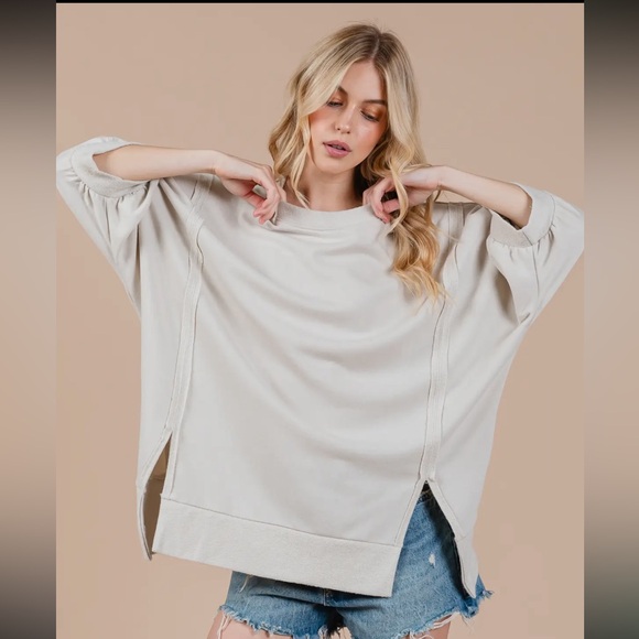 RESTOCKED Oversized Cream Sweater - Picture 1 of 5